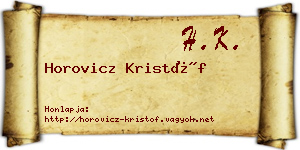 Horovicz Kristóf névjegykártya
