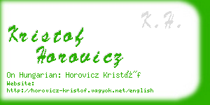 kristof horovicz business card